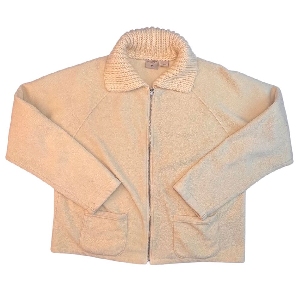 Mountain Lake Fleece Jacket Large Creamy Yellow Cottagecore Hyggecore Full Zip